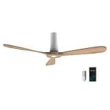Cecotec Ventilatore da soffitto con telecomando e Wifi EnergySilence Aero 5500 White Aqua Connected. 40 W, diametro 52", 3 pale, Adatto per uso esterno, modalità winter-summer, timer