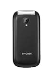 Brondi Stone+ - Cellulare con apertura a conchiglia e flip attivo, Dual Sim, Display 2.4 pollici, Nero