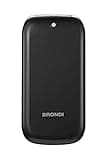 Brondi Stone+ - Cellulare con apertura a conchiglia e flip attivo, Dual Sim, Display 2.4 pollici, Nero