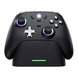 Controller per PC/ Switch, con Base di Ricarica, 1000Hz Polling Rate, Hall Joystick, 3 Modalità - 2.4GHz/BT/Cavo, Batteria 800mAh, Turbo, Vibrazione, Controller Gaming per PC/NS/Switch 2/iOS/Android