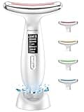 Massaggiatore Viso Lifting Elettrico Antirughe: Dispositivo di Bellezza a 5℃ del Freddo e 45℃ Terapia del Caldo - Face Massager con 6 Modi 4 LED - EMS Lifting Gua Sha Massaggio Rassodante Collo Viso