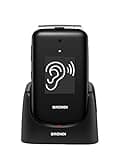 BRONDI Amico Supervoice, Telefono cellulare GSM per anziani con tasti grandi, tasto SOS e funzione controllo remoto, dual SIM, volume alto ed amplificato, Nero
