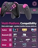 EasySMX X05 Wireless Controller PC con RGB Luce- Joystick/Trigger Hall- Batteria Ricaricabile da 750mAh- Vibrazione- Turbo per PC/Switch/Mobile- Joystick PC Compatible con Black Myth: Wukong- Nero