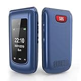 uleway GSM Telefono Cellulare per Anziani,Flip Telefoni Cellulari Tasti Grandi,Volume alto,Funzione SOS, 2.4"+1.77" Doppio display,Pantalla 2.4(Blu)…