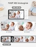 GHB Baby Monitor Video e Audio 5" 720P HD 5000mAh Telecamera Neonato con Schermo IPS VOX Visione Notturna Sensore di Temperatura