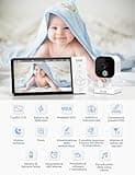 GHB Baby Monitor Video e Audio 5" 720P HD 5000mAh Telecamera Neonato con Schermo IPS VOX Visione Notturna Sensore di Temperatura