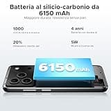 DOOGEE Note 56 Smartphone Android 16, 6150 mAh, 8.45 mm Ultrasottile, 6.56" HD + 90 Hz IPS, 24 GB + 64 GB/2 TB TF, 4G Telefono Cellular offerta Smartphone, Dual SIM/Octa Core/OTG/Face ID/GPS, Bianco