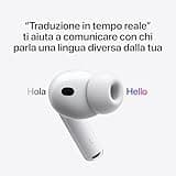 Apple AirPods Pro 3, Cancellazione attiva del rumore, Rilevamento della frequenza cardiaca, Cuffie Bluetooth, Audio spaziale, Suono ad alta fedeltà, Ricarica USB-C​​​​​​​