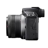 Canon EOS R100 - Obiettivo RF-S 18-45mm F4.5-6.3 IS STM - Fotocamera Mirrorless APS-C 24,1MP, Dual Pixel CMOS AF, Videocamera 4K, Scatto Continuo 6,5fps - Rilevamento Viso e Occhi - Wi-Fi, Bluetooth