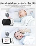 GHB Baby Monitor Video 3.2'' 1000mAh Batteria Videocamera con Sensore di Temperatura e VOX 8 Ninne Nanne Interfono a Due Voci da Attivazione Vocale