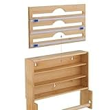 Relaxdays Dispenser Taglia Pellicola con Portarotolo da Cucina, Carta Forno e Alluminio, HLP 31x36x10 cm, bambù Naturale, Plastica, Fibra di Legno