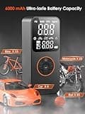 Compressore Aria Portatile Auto, 150PSI Mini Compressore Portatile Senza Fili con Luce LED, Batteria Ricaricabile 6000mAh, 12V DC Gonfiatore Elettrico Portatile per Pneumatici Auto Moto Bici Palloni