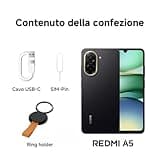 Redmi A5 Smartphone, 3+64GB, Blu, dual camera con AI da 32MP, ampia batteria da 5200mAh (typ), potente processore octa-core, display immersivo da 6,88" a 120Hz (caricatore non incluso)