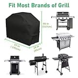 Copertura Barbecue da Esterno, Copri barbecue da Esterno Impermeabile, Telo Copri Barbecue Esterno,Telo Barbecue Impermeabile, Anti Polvere Neve Pioggia Feci di Uccelli Sole (145X61X117)