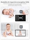 GHB Baby Monitor Video e Audio 5" 720P HD Telecamera Bambini con Schermo IPS 5000mAh VOX Visione Notturna Rilevamento della Temperatura