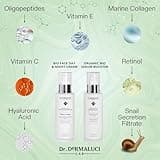 Regalo Donna Compleanno/Uomo Skincare Kit Bio | Crema Viso Antirughe Collagene, Retinolo, Vitamina C,E + Siero Viso Acido Ialuronico Bava di Lumaca |Set Cofanetto Idratante con Gua Sha +Rullo di Giada
