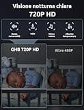 GHB Baby Monitor Video e Audio 5" 720P HD 5000mAh Telecamera Neonato con Schermo IPS VOX Visione Notturna Sensore di Temperatura
