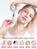 Massaggiatore Viso Lifting Elettrico Antirughe: Dispositivo di Bellezza a 5℃ del Freddo e 45℃ Terapia del Caldo - Face Massager con 6 Modi 4 LED - EMS Lifting Gua Sha Massaggio Rassodante Collo Viso