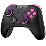 EasySMX X05 Wireless Controller PC con RGB Luce- Joystick/Trigger Hall- Batteria Ricaricabile da 750mAh- Vibrazione- Turbo per PC/Switch/Mobile- Joystick PC Compatible con Black Myth: Wukong- Nero