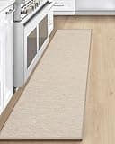LEKEEPGO Tappeto Cucina Antiscivolo Lavabile 43x200cm, Passatoia Cucina, Tappeti Cucina Lavabile Antiscivolo, Assorbente Tappetino Cucina, Tappeto per Cucina, Corridoio, Lavanderia, Ufficio, Beige