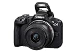 Canon EOS R50 APS-C Mirrorless + RF-S 18-45 f/4,5-6,3 (24,2 Mp,- Fino a 15fps, DIGIC X, Video 4K UHD Fino 30p, Dual Pixel CMOS Auto Focus II, Disp, Lay Touch Ordinetabile 7,5 cm, Wi-Fi, BT, 328 gr)