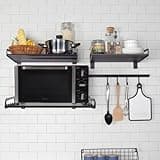 Ladieshow Mensola da Muro Forno Microonde, Mensola per Microonde Salvaspazio, Supporto Microonde da Parete, Mensola da Parete per Forno a Microonde, Scaffale da Cucina per Microonde con Ripiani（nero）