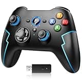 EasySMX Controller PC Wireless Bluetooth Gamepad con Trigger Hall e Doppia Vibrazione e Funzione Turbo, Compatibile con PC/PS3/Switch/Telefono Cellulare/Tablet/Laptop -Blu
