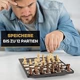 Computer per scacchi MILLENNIUM ChessGenius Pro Wood Edition - Elegante look in legno con pezzi in vero legno, facile da usare, ideale per i giocatori per hobby con funzioni di apprendimento AI
