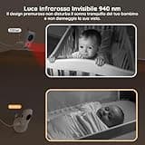 BOIFUN Baby Monitor, Videocamera Neonati Schermo da 4 '', 2000mAh Batteria Ricaricabile, VOX Rilevamento Del Suono, Rilevazione della temperatura e dell'umidità, Visione Notturna, Supporto Ninne Nanne