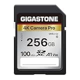 [5 anni di recupero dati gratuito] GIGASTONE Scheda di memoria da 256 GB Serie 4K Pro, velocità fino a 100 MB/s, compatibile con videocamere Canon, Nikon, Sony, A1 V30 UHS-I
