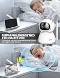 OBVHNUA Baby Monitor Video e Audio, Babyphone con Fotocamera da 5 Pollici 720P HD 2 x 4 x Zoom Digitale, Due Vie, Audio VOX, Visione Notturna, Monitoraggio della Temperatura