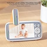 BOIFUN Baby Monitor, Videocamera Neonati Schermo da 4 '', 2000mAh Batteria Ricaricabile, VOX Rilevamento Del Suono, Rilevazione della temperatura e dell'umidità, Visione Notturna, Supporto Ninne Nanne