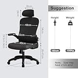 LEVIPE Sedia da ufficio, ergonomica con supporto lombare, braccioli, poggiatesta regolabili, sedia per computer girevole con schienale alto, comoda per ufficio a casa