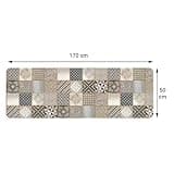 Comart - Tappeto Cucina Austin - Impermeabile - Antiscivolo - Antimacchia - Lavabile in Lavatrice - Passatoia in Poliestere - per Corridoio e Cucina - Made in Italy - Cementine Grigie - 50x170 cm