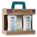 Chicco Baby Moments Set con Bagno Corpo da 200 Ml, Shampo Senza Lacrime da 200 ml, Pasta Lenitiva da 100 Ml, Idea Regalo, 0 Mesi +