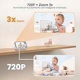BOIFUN Baby Monitor, Videocamera Neonati Schermo da 4 '', 2000mAh Batteria Ricaricabile, VOX Rilevamento Del Suono, Rilevazione della temperatura e dell'umidità, Visione Notturna, Supporto Ninne Nanne