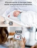 GHB Baby Monitor Video 3.2'' 1000mAh Batteria Videocamera con Sensore di Temperatura e VOX 8 Ninne Nanne Interfono a Due Voci da Attivazione Vocale