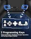 EasySMX X15 Wireless Controller con 7 luci RGB, Controller PC Bluetooth con Joystick Hall, Trigger Hall, Pulsanti programmabili - Compatibile con PC/Switch/Telefono/Tablet-Nero