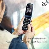 uleway GSM Telefono Cellulare per Anziani,Flip Telefoni Cellulari Tasti Grandi,Volume alto,Funzione SOS, 2.4"+1.77" Doppio display,Pantalla 2.4(Blu)…