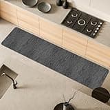 Comart - Tappeto Cucina Nancy - Antiscivolo - Lavabile in Lavatrice - Moderna Passatoia in Ciniglia - Runner per Corridoio e Cucina - Morbido e Resistente - Made in Italy - Grigio - 50x230 cm