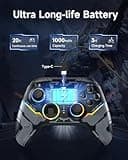 EasySMX X15 Wireless Controller con 7 luci RGB, Controller PC Bluetooth con Joystick Hall, Trigger Hall, Pulsanti programmabili - Compatibile con PC/Switch/Telefono/Tablet-Nero