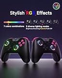 EasySMX X05 Wireless Controller PC con RGB Luce- Joystick/Trigger Hall- Batteria Ricaricabile da 750mAh- Vibrazione- Turbo per PC/Switch/Mobile- Joystick PC Compatible con Black Myth: Wukong- Nero