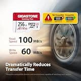 Gigastone Scheda di memoria Micro SDXC da 256 GB Gaming Plus Seriale, Velocità di riproduzione fino a 100 MB/s. Compatibile con Switch Dashcam GoPro Canon Nikon DJI Drone, A1 U3 V30 con adattatore SD.