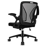 Milacyee Sedia da Ufficio con Supporto Lombare, Sedia Ufficio Ergonomica con Braccioli Regolabili in Rete Traspirante, Altezza Regolabile con 360°Ruote Girevoli, Nero