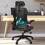 LEVIPE Sedia da ufficio, ergonomica con supporto lombare, braccioli, poggiatesta regolabili, sedia per computer girevole con schienale alto, comoda per ufficio a casa