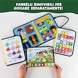 BONNYCO Montessori Busy Board Feltro. Valigetta Giochi Montessori Didattici, Pannello Sensoriale Bambini Board. Giochi Bambini 1 2 3 4 5 6 Anni, Regalo Bambino Bambina Bimbo Book Compleanno Natale