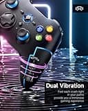 EasySMX Controller PC Wireless Bluetooth Gamepad con Trigger Hall e Doppia Vibrazione e Funzione Turbo, Compatibile con PC/PS3/Switch/Telefono Cellulare/Tablet/Laptop -Blu