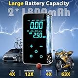 HyAdierTech Compressore Aria Portatile, 150PSI Gonfiatore Elettrico Portatile con Manometro, Elettrico Pompa Elettrica, Mini Compressore Pneumatici Ricaricabili con Luce LED per Moto Bici Palla