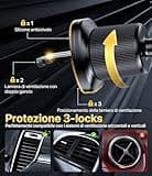 Miracase Porta Cellulare Auto [Gancio Doppio In Metallo] 360° Regolabile Supporto Telefono Auto per Presa D'aria Compatibile con i tutti Smartphones