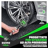 Gonfiatore digitale per pneumatici con manometro (0-1400 kPa) - Quadrante illuminato ANSI B40.7 di facile lettura, parti in ottone massiccio per qualsiasi auto, camion, moto e veicolo ricreativo.